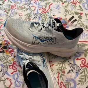 Hoka Light Blue and Black Running Sneakers